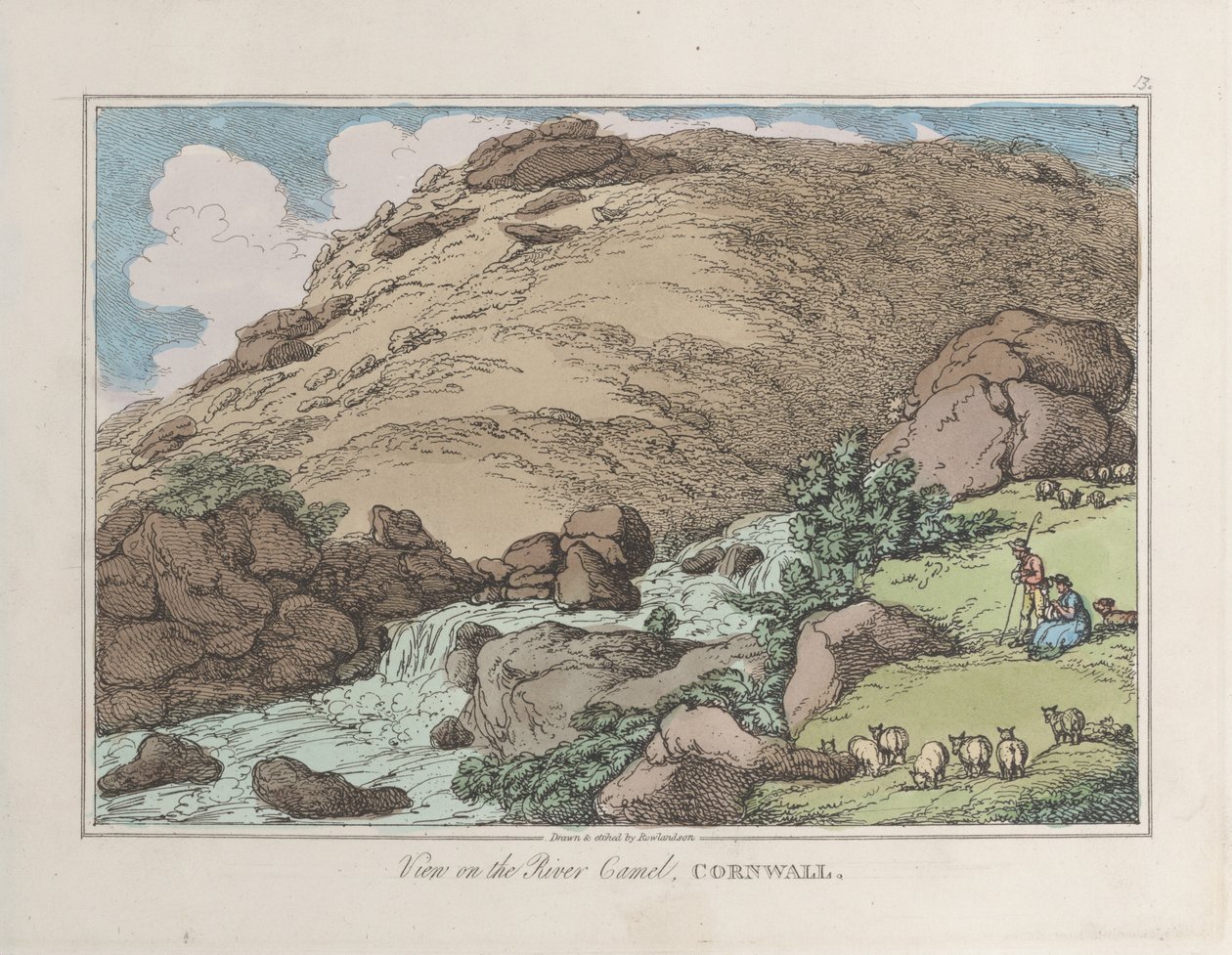Widok na rzekę Camel w Kornwalii autorstwa Thomas Rowlandson