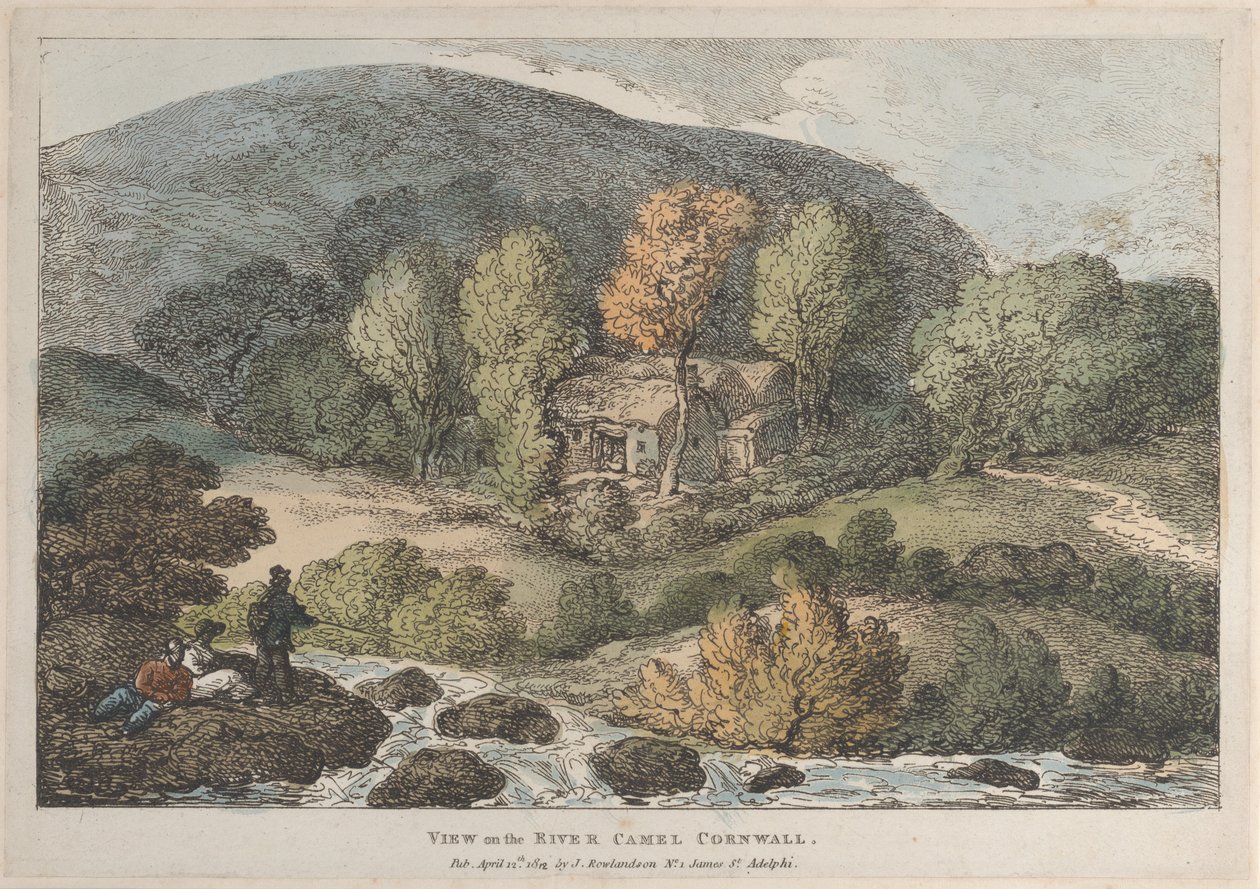 Widok na rzekę Camel Cornwall, z Views in Cornwall, 12 kwietnia 1812 r., 12 kwietnia 1812 r. autorstwa Thomas Rowlandson