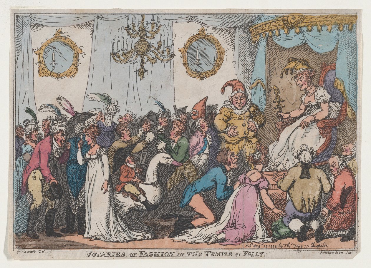 Votaries of Fashion w świątyni szaleństwa, 25 sierpnia 1808 r., 25 sierpnia 1808 r. autorstwa Thomas Rowlandson