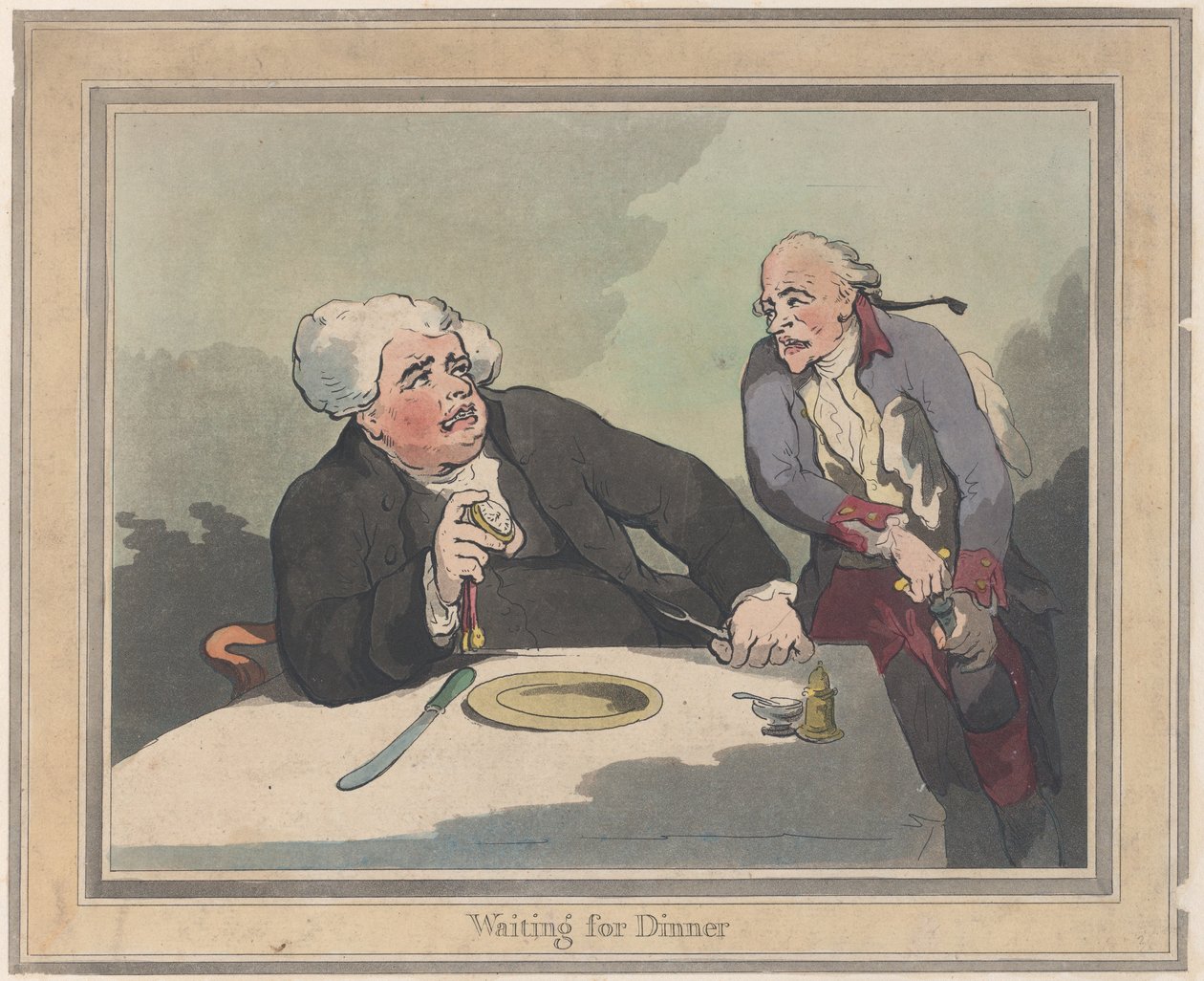 Oczekiwanie na obiad, 5 listopada 1792 r., 5 listopada 1792 r. autorstwa Thomas Rowlandson