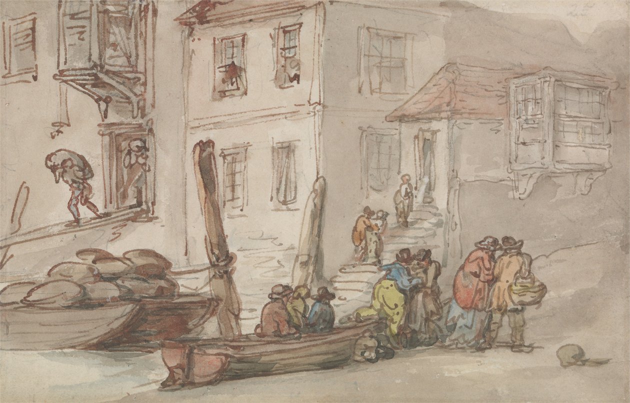 Stare schody w Wapping autorstwa Thomas Rowlandson