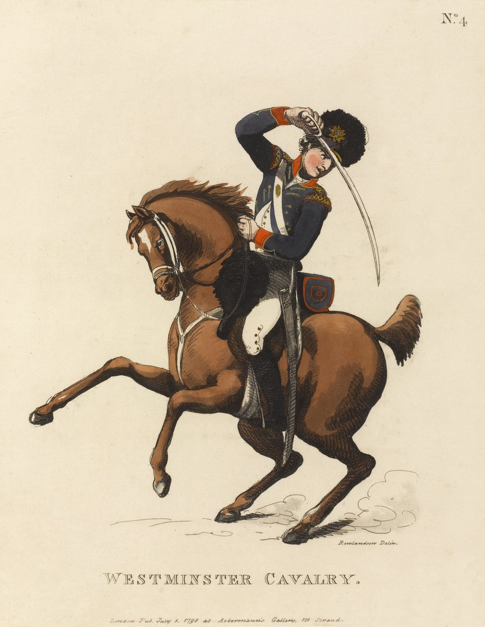 Westminster Cavalry, c.1799 (kolorowa akwatinta) autorstwa Thomas Rowlandson
