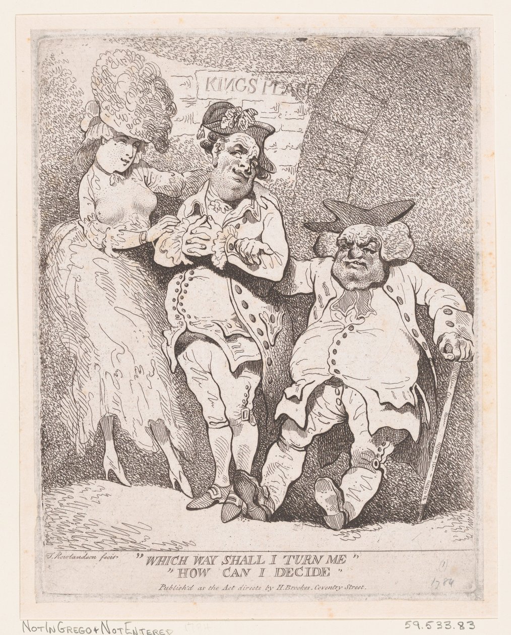 W którą stronę mam mnie obrócić Jak mogę zdecydować, ca. 1780 r., ok. 1780 r. 1780. autorstwa Thomas Rowlandson