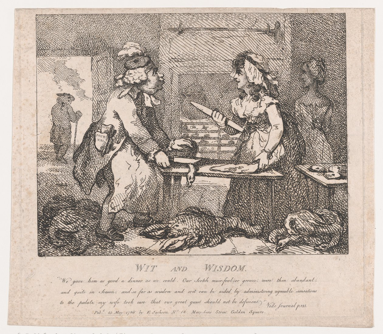 Dowcip i mądrość Malownicze piękności z Boswell, część pierwsza, 15 maja 1786, 15 maja 1786. autorstwa Thomas Rowlandson