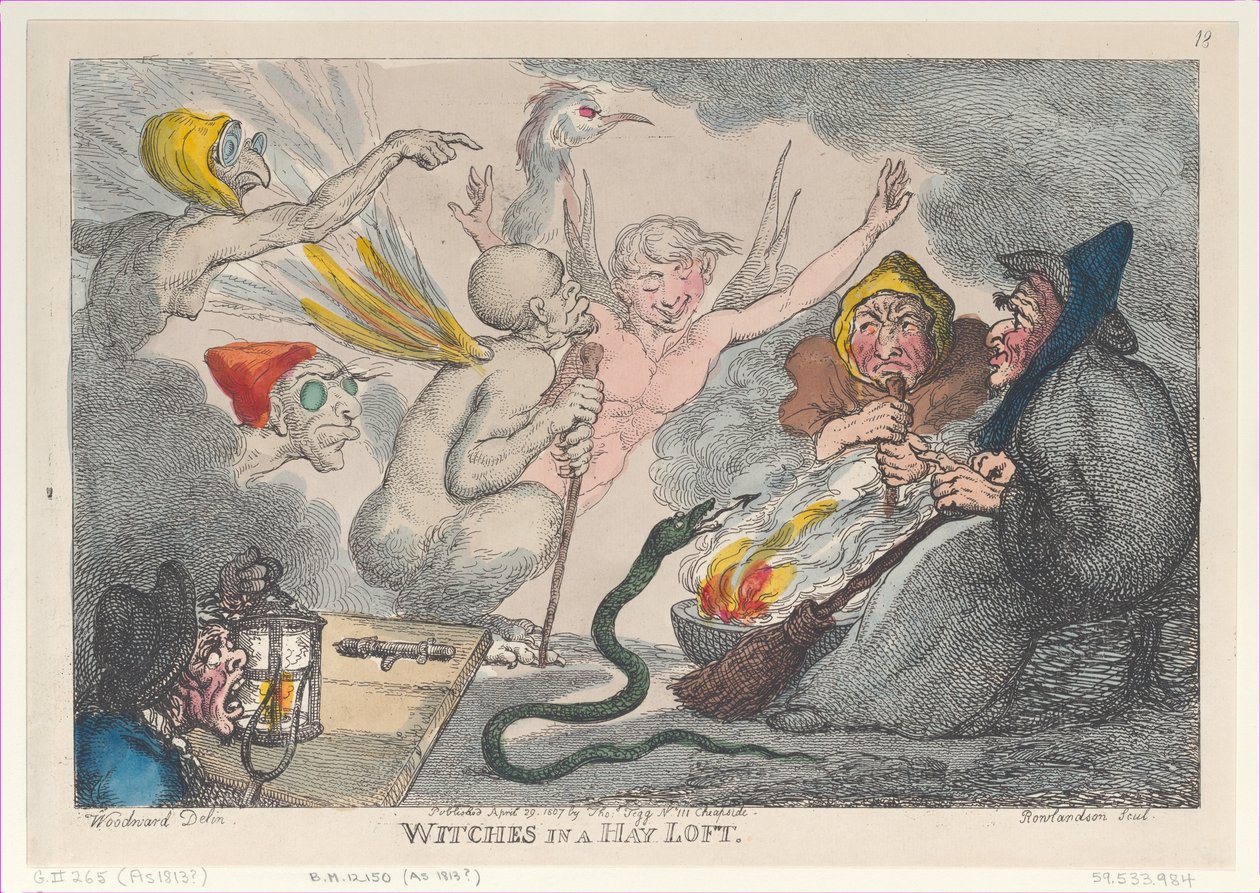 Czarownice na strychu z siana, 29 kwietnia 1807 r., 29 kwietnia 1807 r. autorstwa Thomas Rowlandson