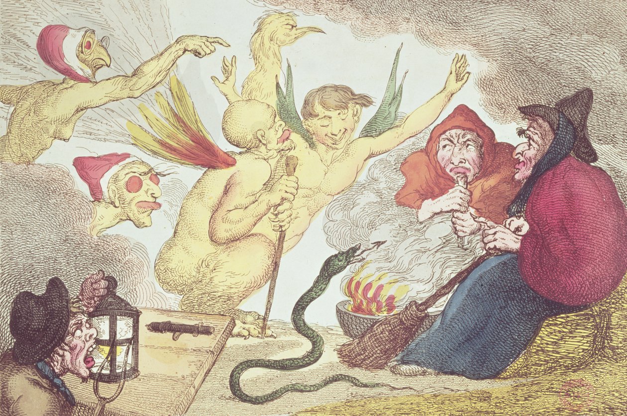 Wiedźmy w strychu na siano autorstwa Thomas Rowlandson