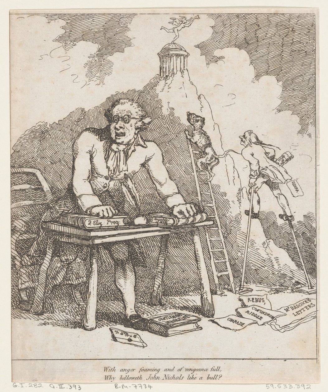 With Anger Foaming..., z Listu Dobroczynnego, 1790., 1790. autorstwa Thomas Rowlandson