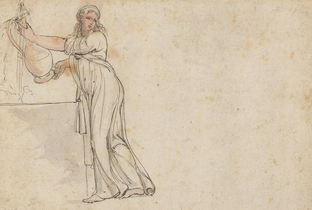 Kobieta przy studni autorstwa Thomas Rowlandson