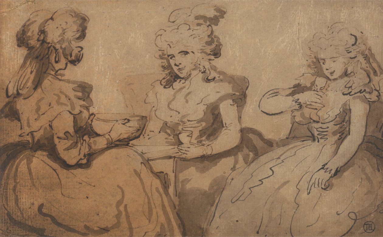 Kobiety Pije Poncz autorstwa Thomas Rowlandson