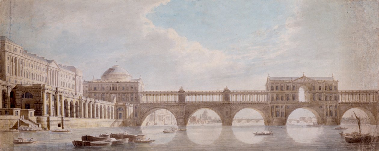 Proponowany projekt mostu na Tamizie w Somerset House autorstwa Thomas Sandby