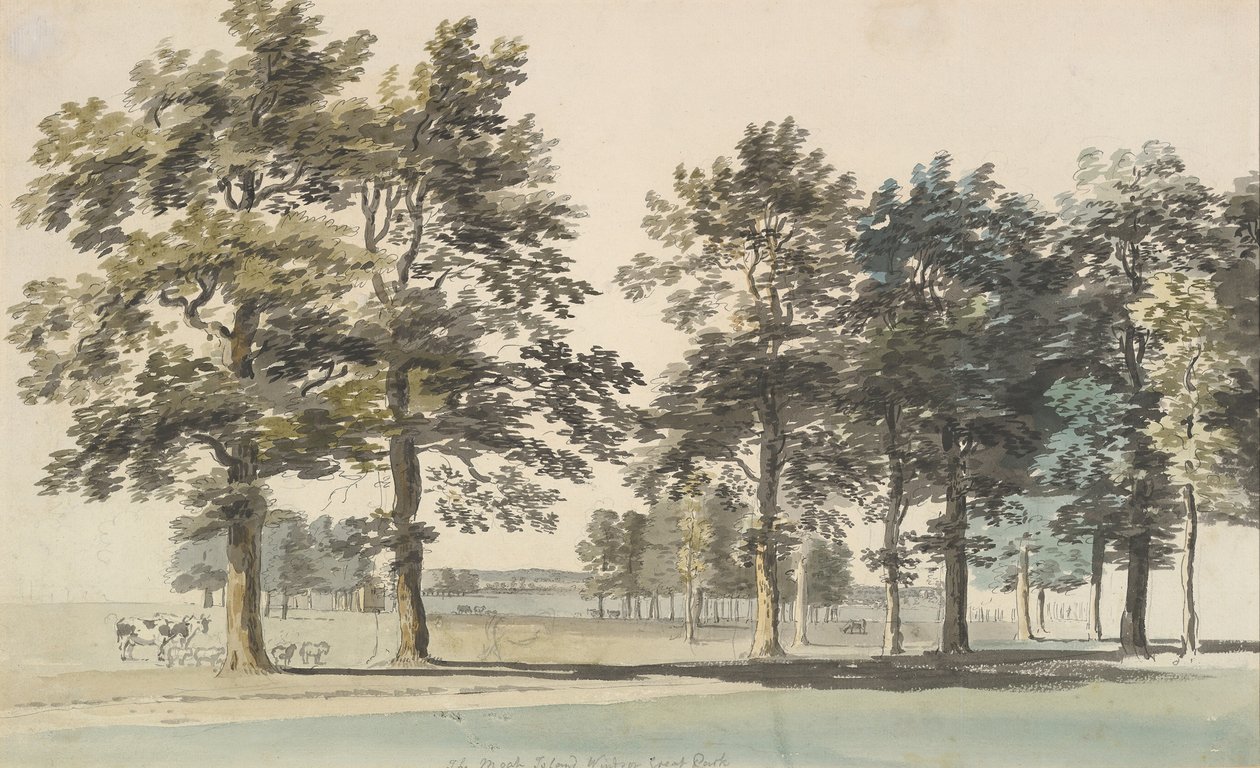 Fos Island, Windsor Great Park, 1754-55 . autorstwa Thomas Sandby