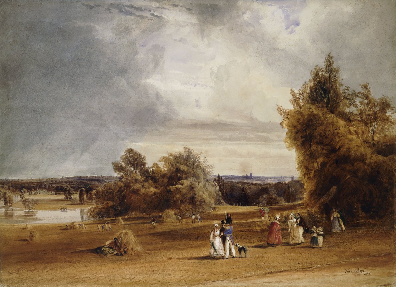 Widok Paryża z St. Cloud, 1830 autorstwa Thomas Shotter Boys