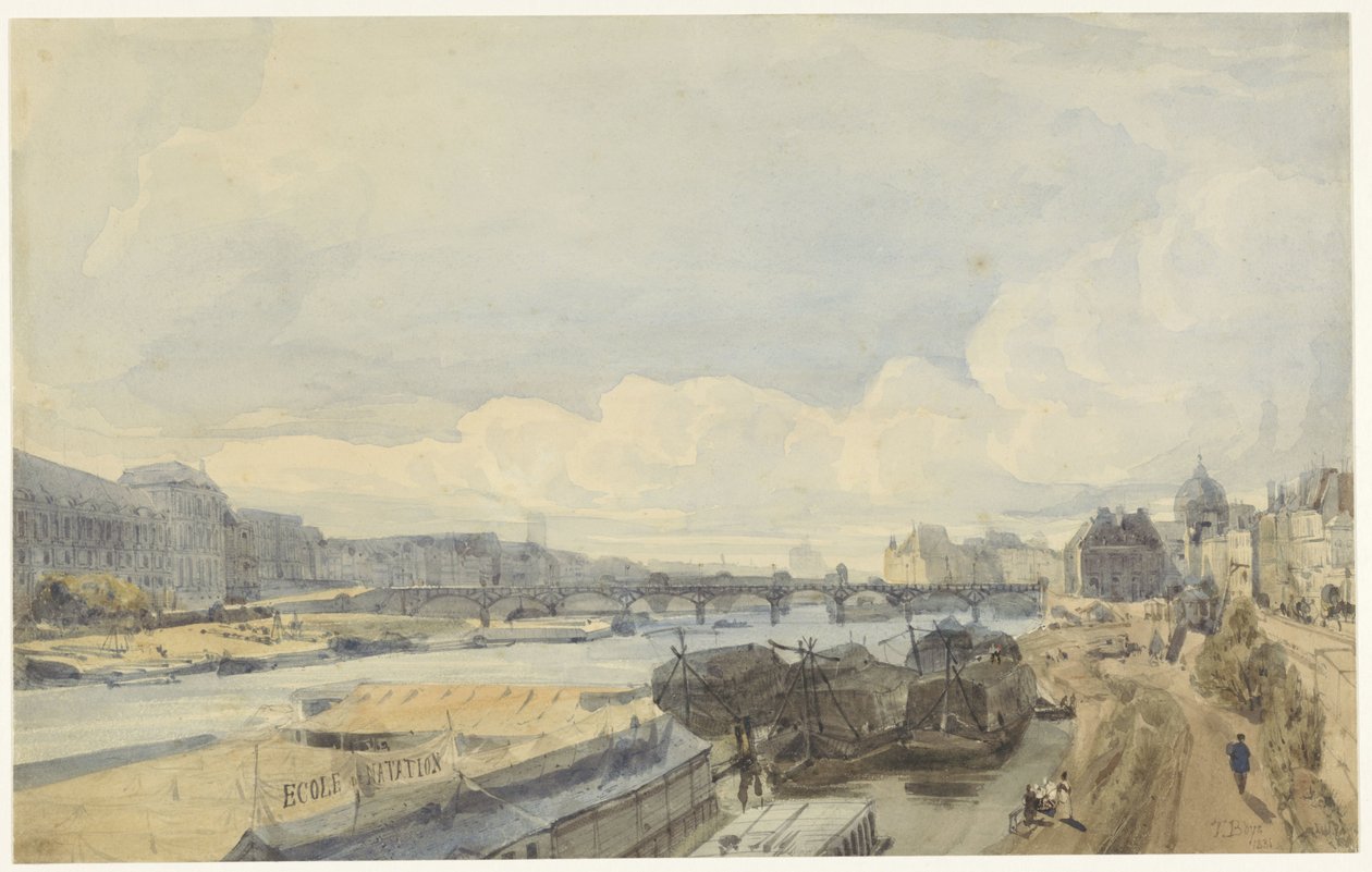 Widok na Sekwanę w Pont des Arts autorstwa Thomas Shotter Boys