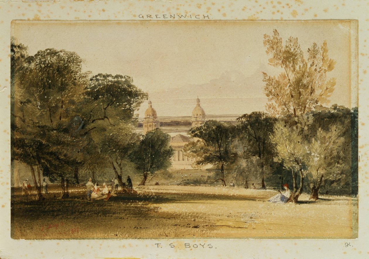 Szpital Greenwich z parku, 1830 autorstwa Thomas Shotter Boys