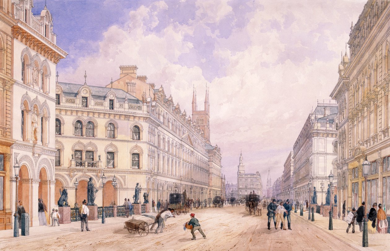 Wiadukt Holborn, Londyn, 1871 autorstwa Thomas Shotter Boys