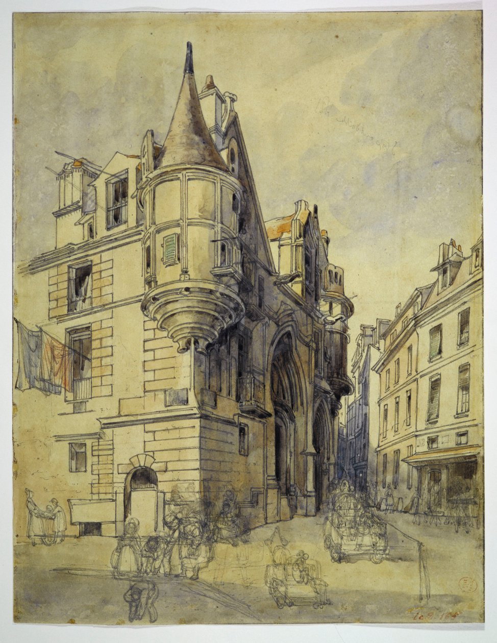 Hôtel de Sens, rue du Figuier, około 1833 autorstwa Thomas Shotter Boys