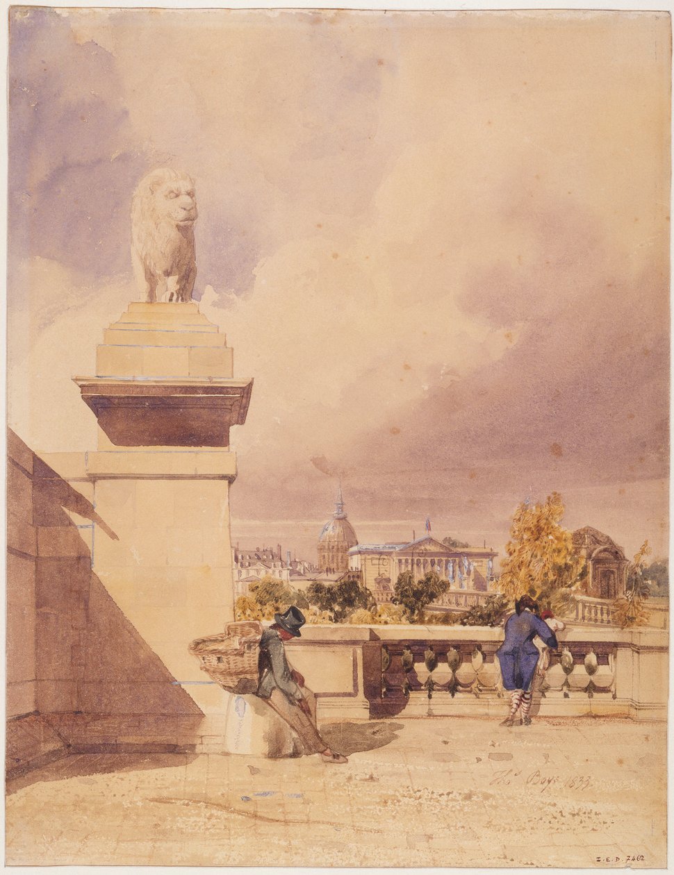 Most Zgody i Izba Deputowanych, widok z tarasu Tuileries autorstwa Thomas Shotter Boys