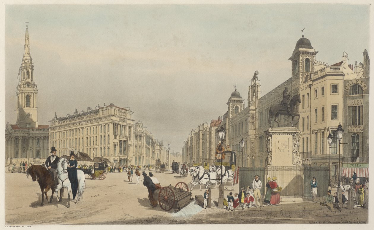 Londyn taki, jaki jest: wejście do Strand, z Charing Cross autorstwa Thomas Shotter Boys