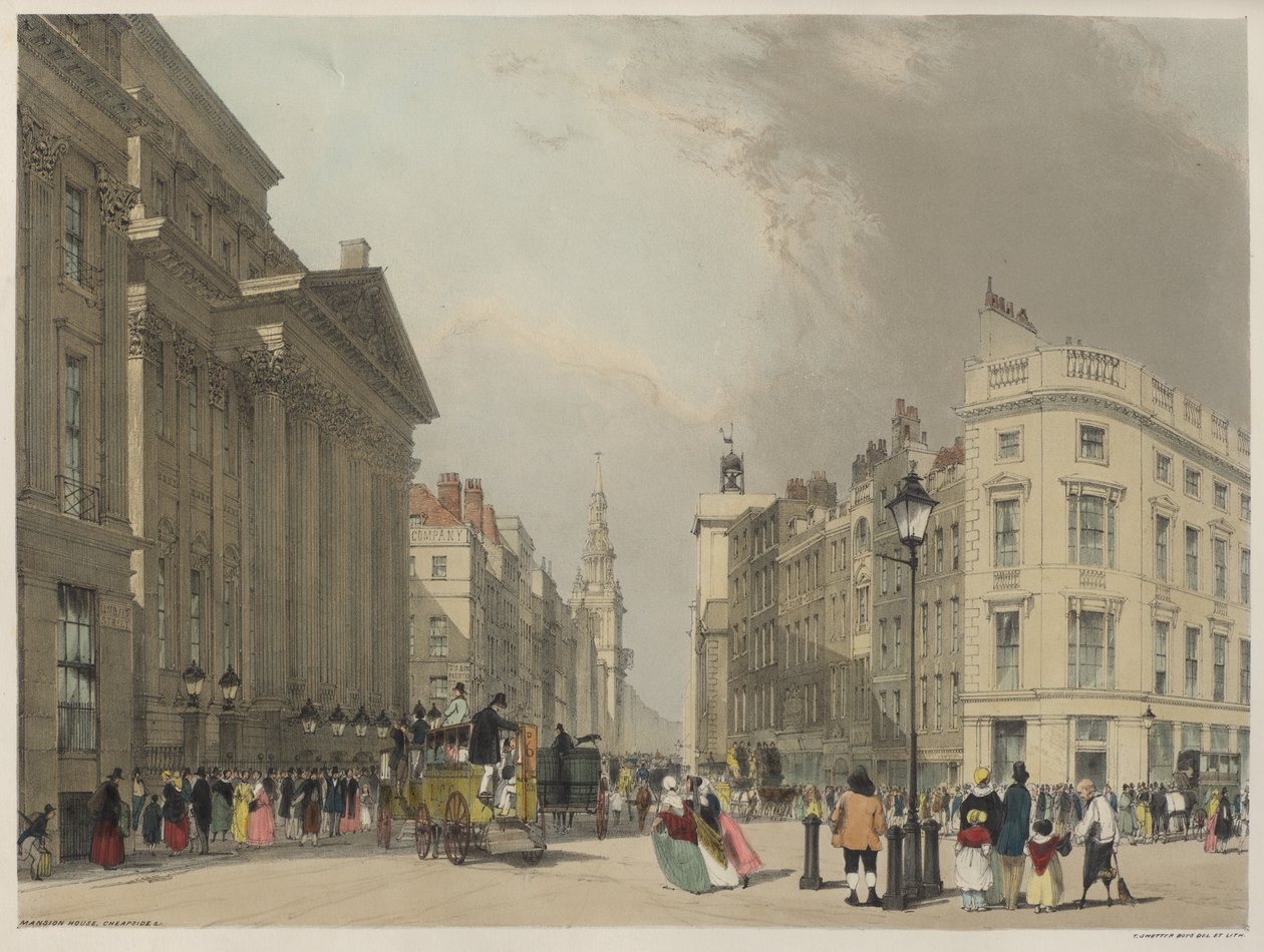 Londyn taki, jaki jest: Mansion House, Cheapside autorstwa Thomas Shotter Boys