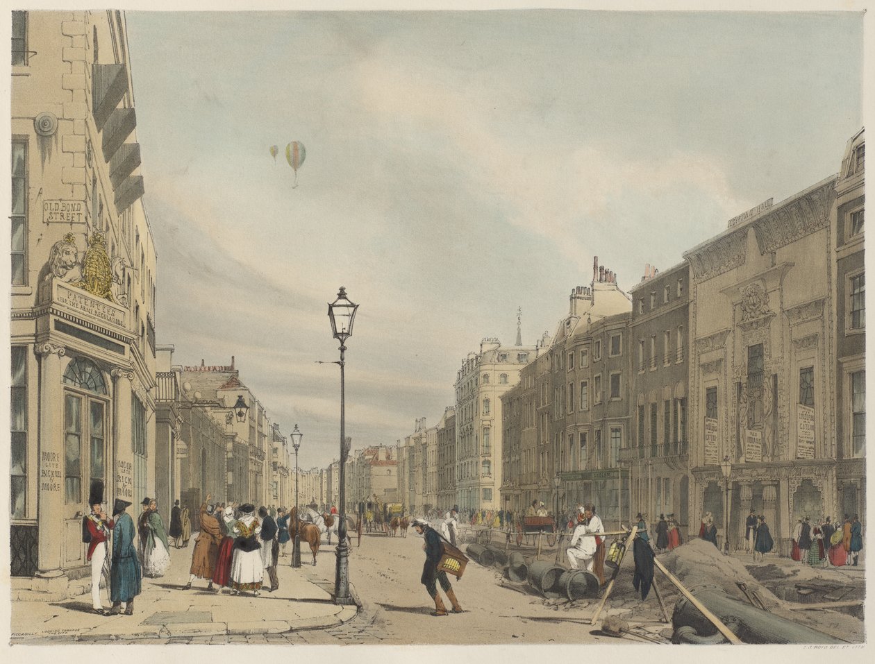 Londyn taki, jaki jest: Piccadilly, patrząc na wschód w kierunku miasta autorstwa Thomas Shotter Boys