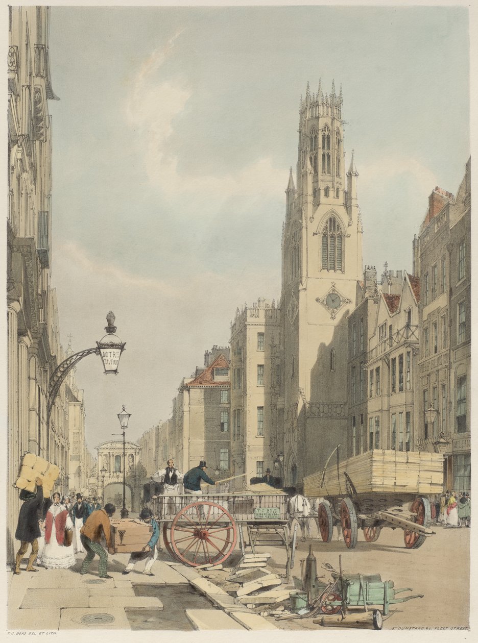 Londyn taki, jaki jest: St. Dunstan, Fleet Street autorstwa Thomas Shotter Boys