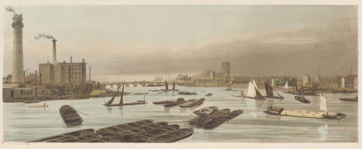 Londyn takim, jakim jest: Westminster, z mostu Waterloo autorstwa Thomas Shotter Boys