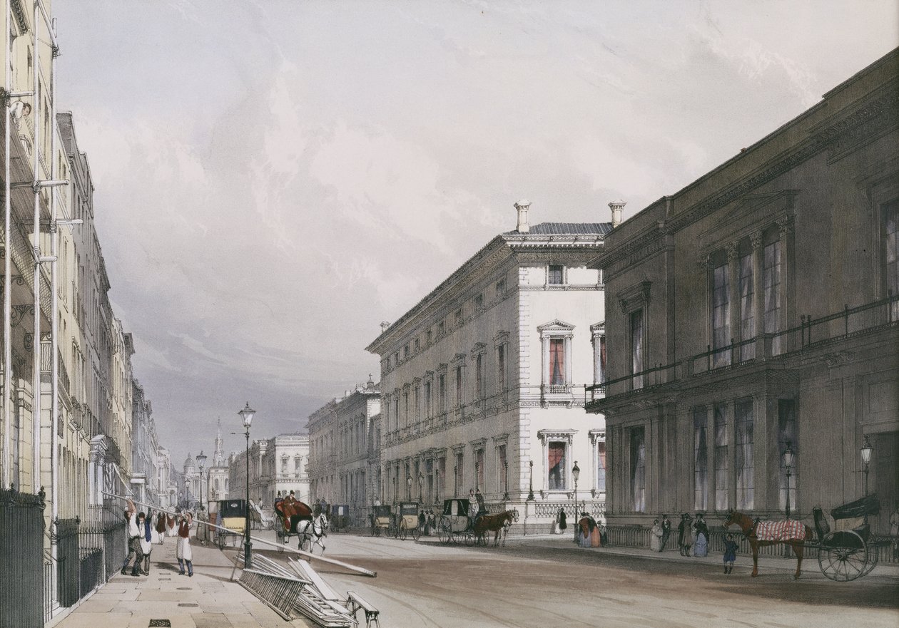 Pall Mall: Domy klubowe, 1842, autorstwa Thomas Shotter Boys