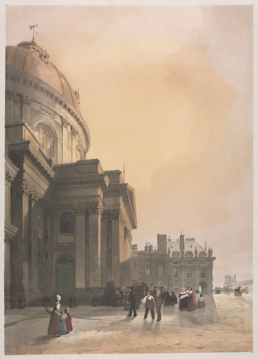 Malownicza architektura w Paryżu, Gandawie, Antwerpii, Rouen: La Chapelle de lInstitut ..., 1839. autorstwa Thomas Shotter Boys