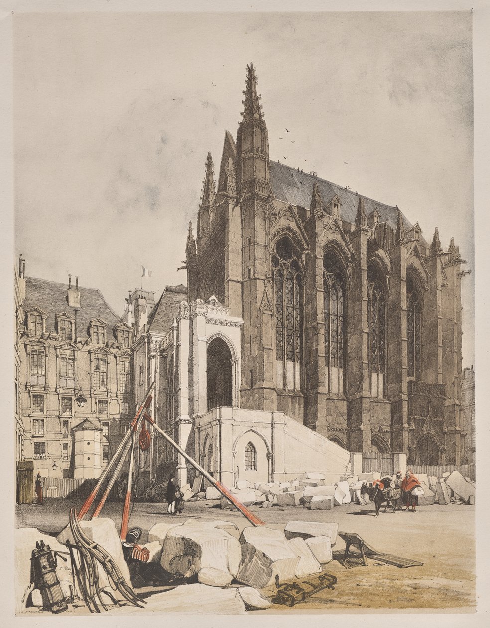 Malownicza architektura w Paryżu, Gandawie, Antwerpii, Rouen: La. Sainte Chapelle, Paryż autorstwa Thomas Shotter Boys