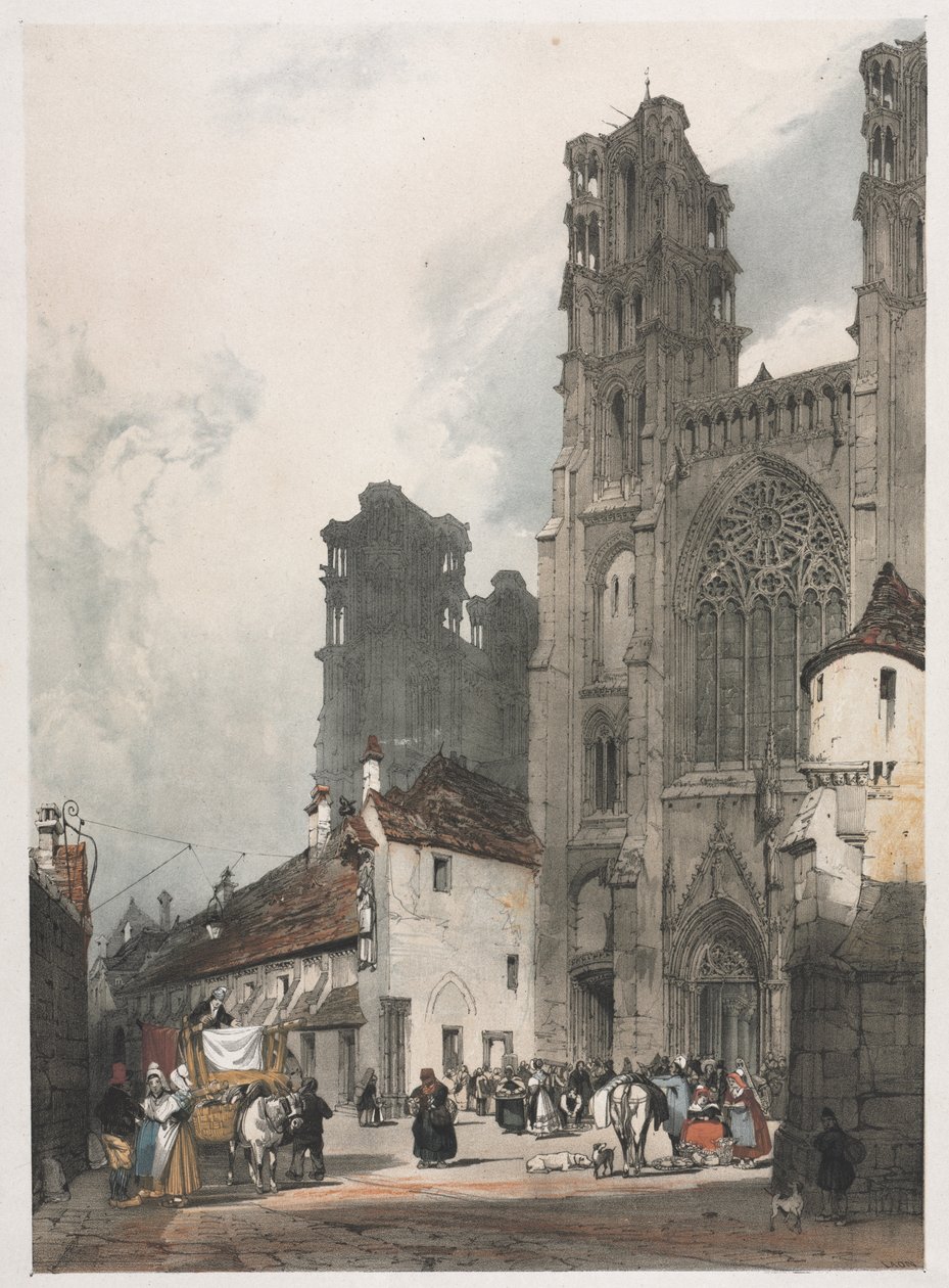 Malownicza architektura w Paryżu, Gandawie, Antwerpii, Rouen: Laon, Francja autorstwa Thomas Shotter Boys