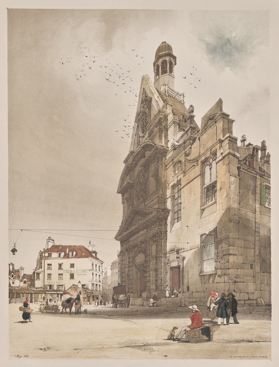 Malownicza architektura w Paryżu, Gandawie, Antwerpii, Rouen: St. Etienne du Mont, Paryż autorstwa Thomas Shotter Boys
