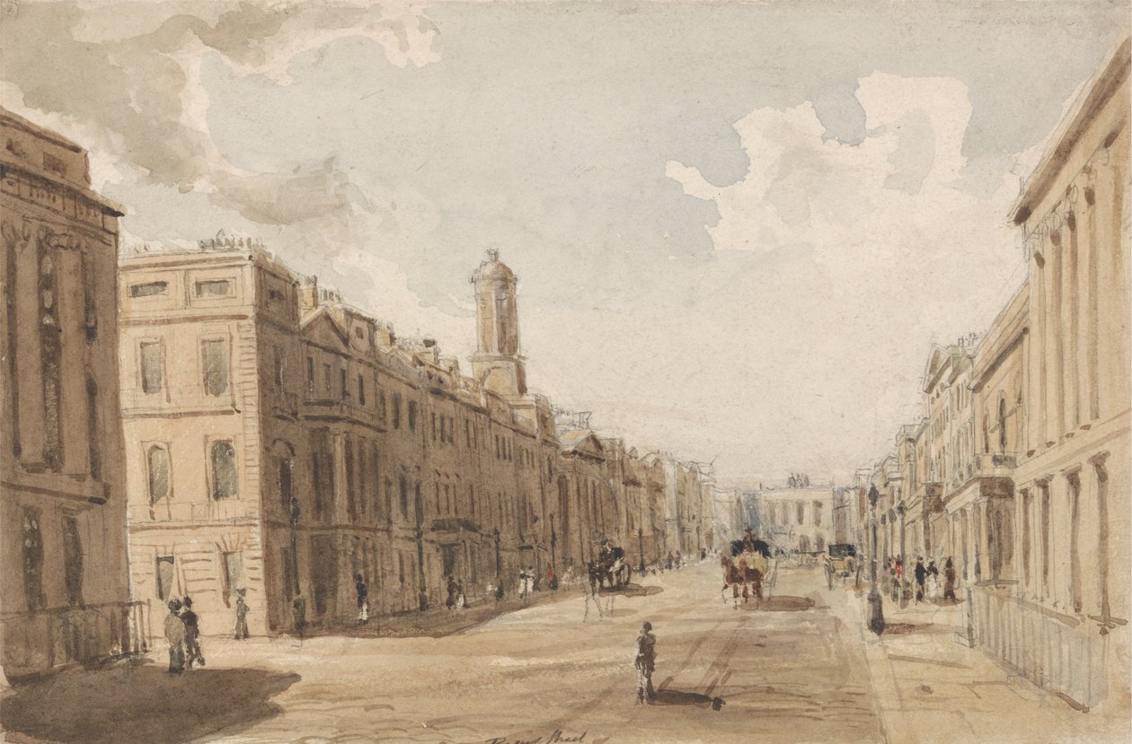 Regent Street, olhando para Piccadilly de Waterloo Placepolish autorstwa Thomas Shotter Boys