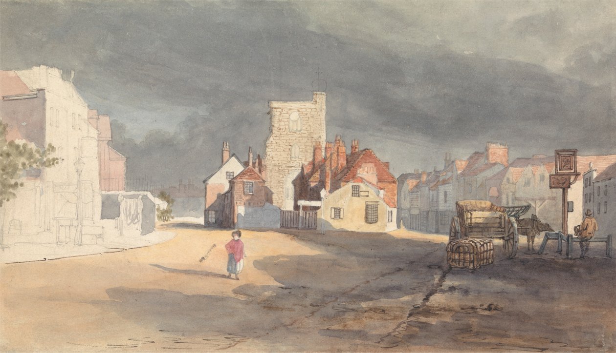 Uliczna scena przy Stratford przez Bow autorstwa Thomas Shotter Boys
