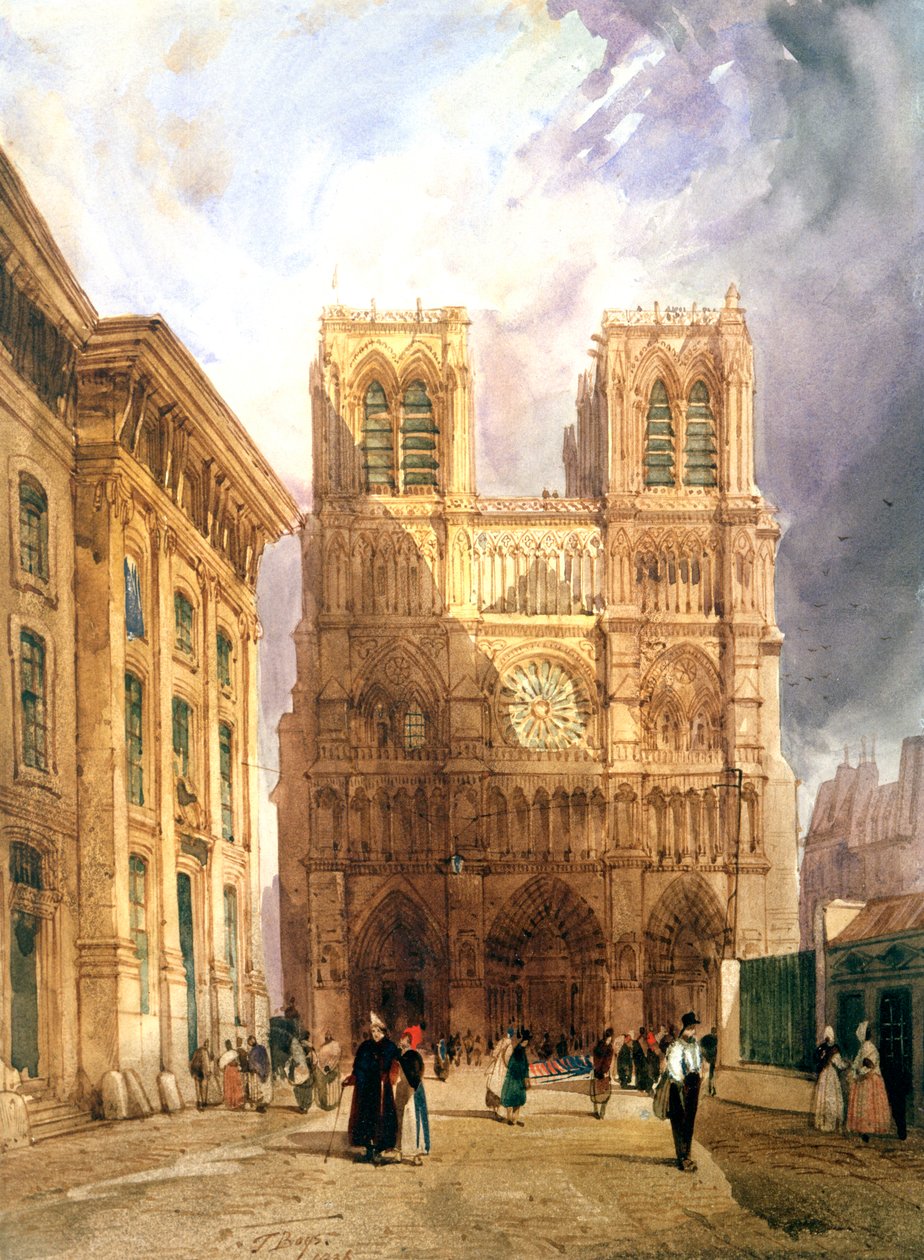 Katedra Notre Dame, 1836 autorstwa Thomas Shotter Boys