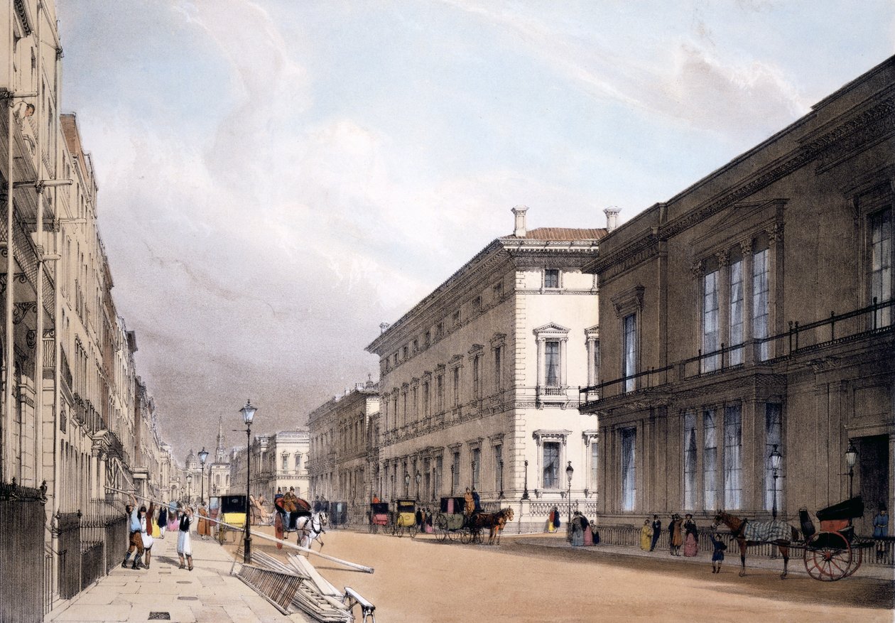 Domy klubowe, Pall Mall, 1842 autorstwa Thomas Shotter Boys