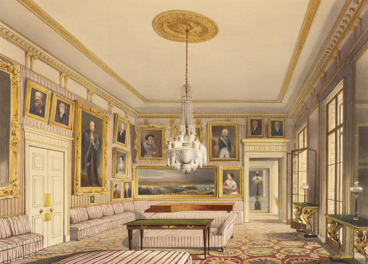 Salon w paski, Apsley House, 1853 (druk) autorstwa Thomas Shotter Boys