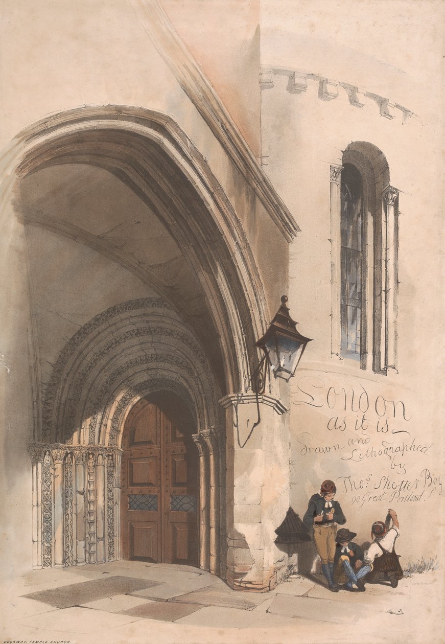 Strona tytułowa zestawu litografii Londynu autorstwa Thomas Shotter Boys
