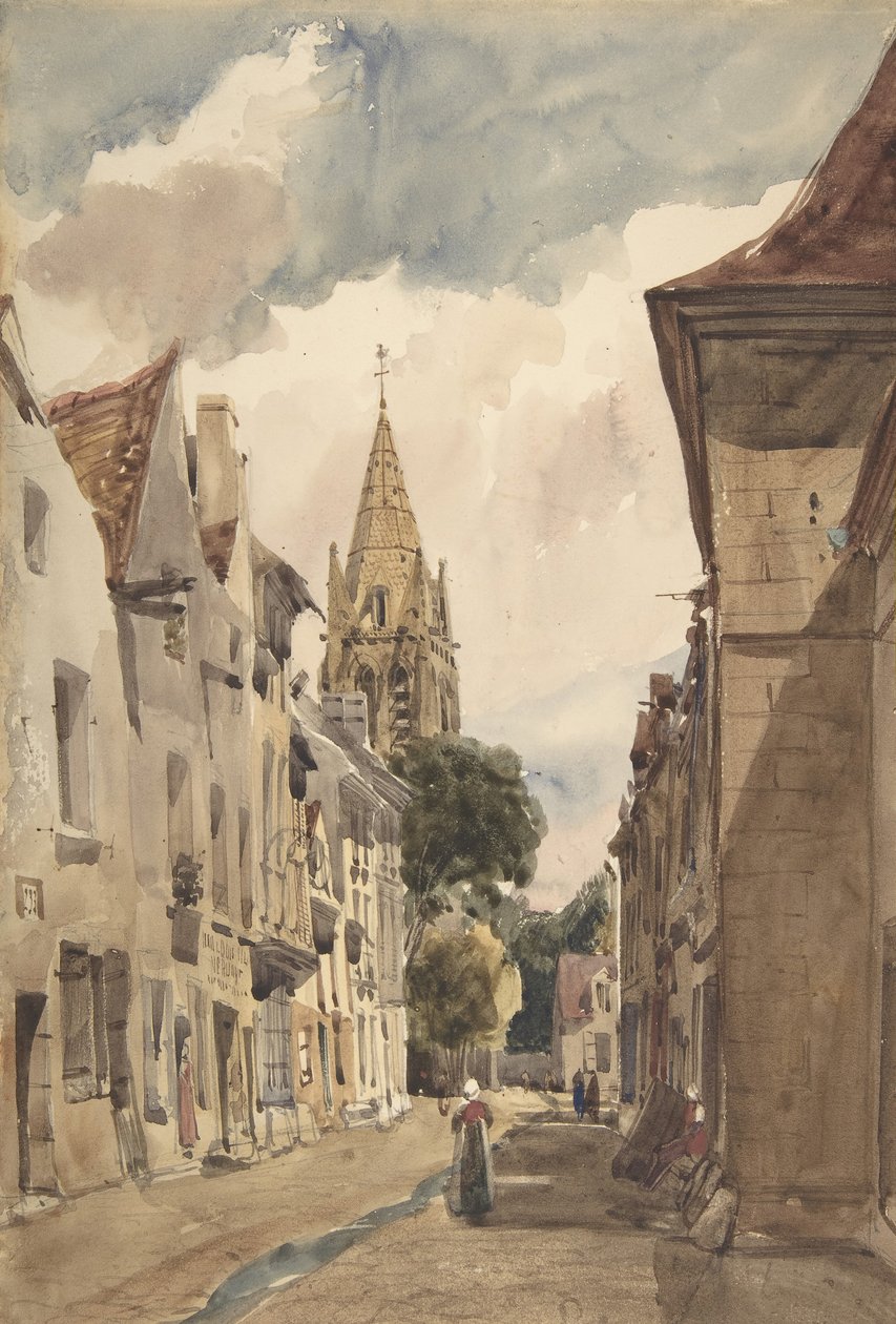 Widok ulicy Issy A w Issy-les-Moulineaux, Sekwana, 1820-74. autorstwa Thomas Shotter Boys