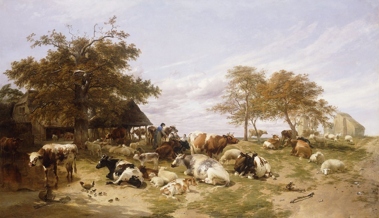 Farma mleczarska na bagnach, East Kent, 1859 autorstwa Thomas Sidney Cooper
