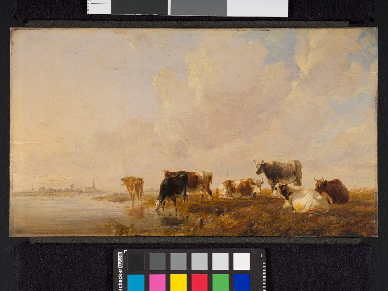 Bydło nad rzeką, 1835 autorstwa Thomas Sidney Cooper