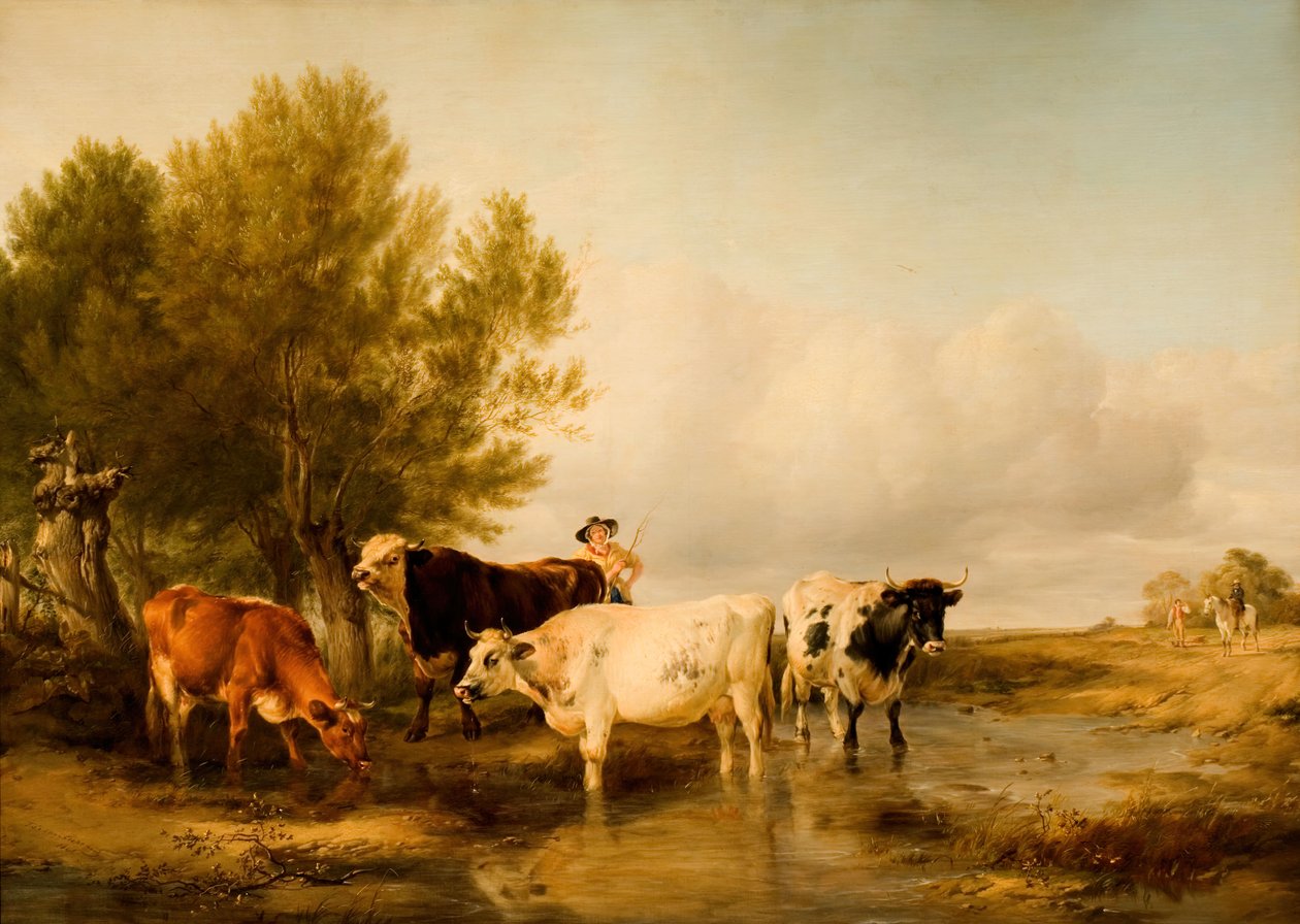 Bydło w strumieniu, 1841. autorstwa Thomas Sidney Cooper