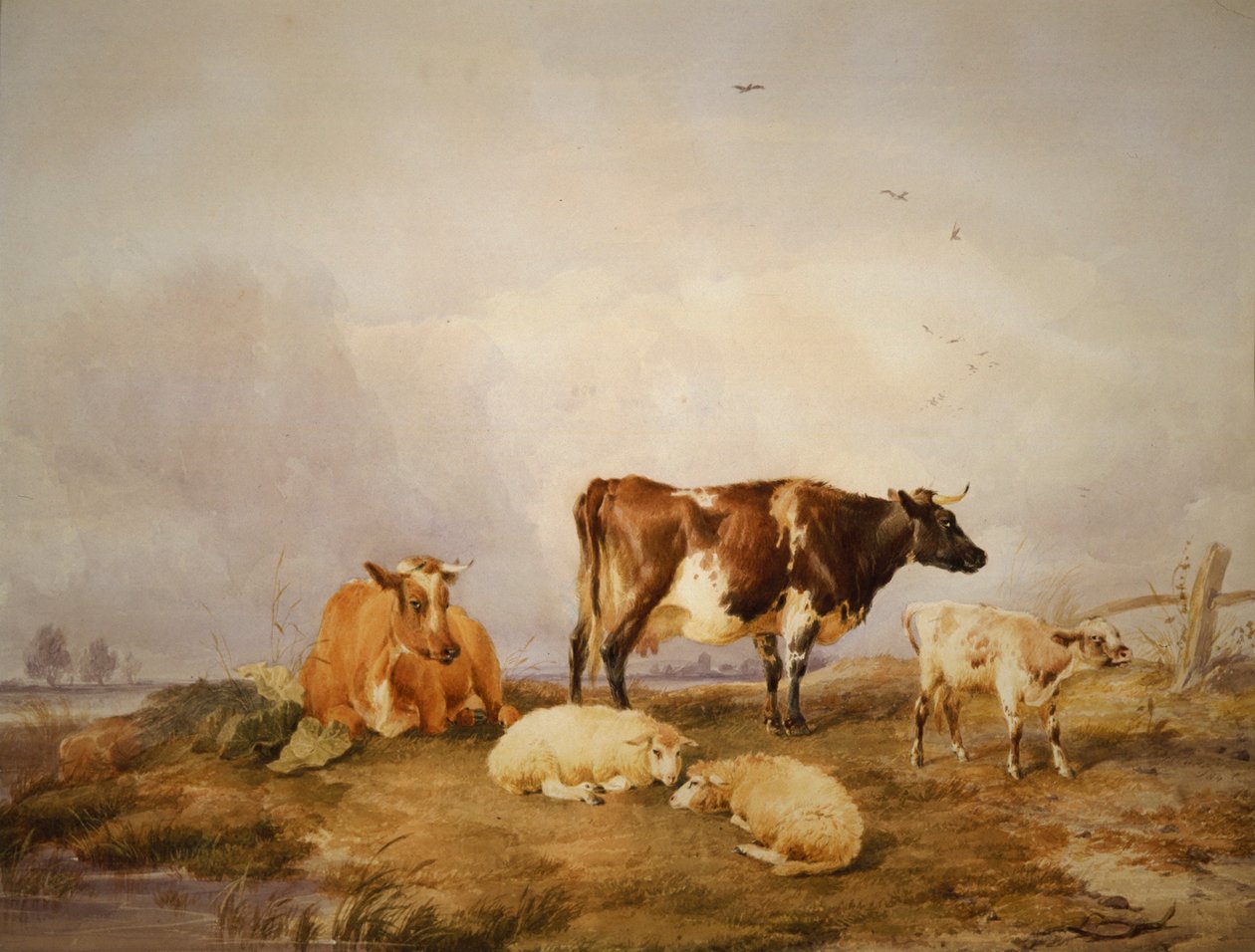 „Krajobraz i bydło”, c1823-1902 autorstwa Thomas Sidney Cooper