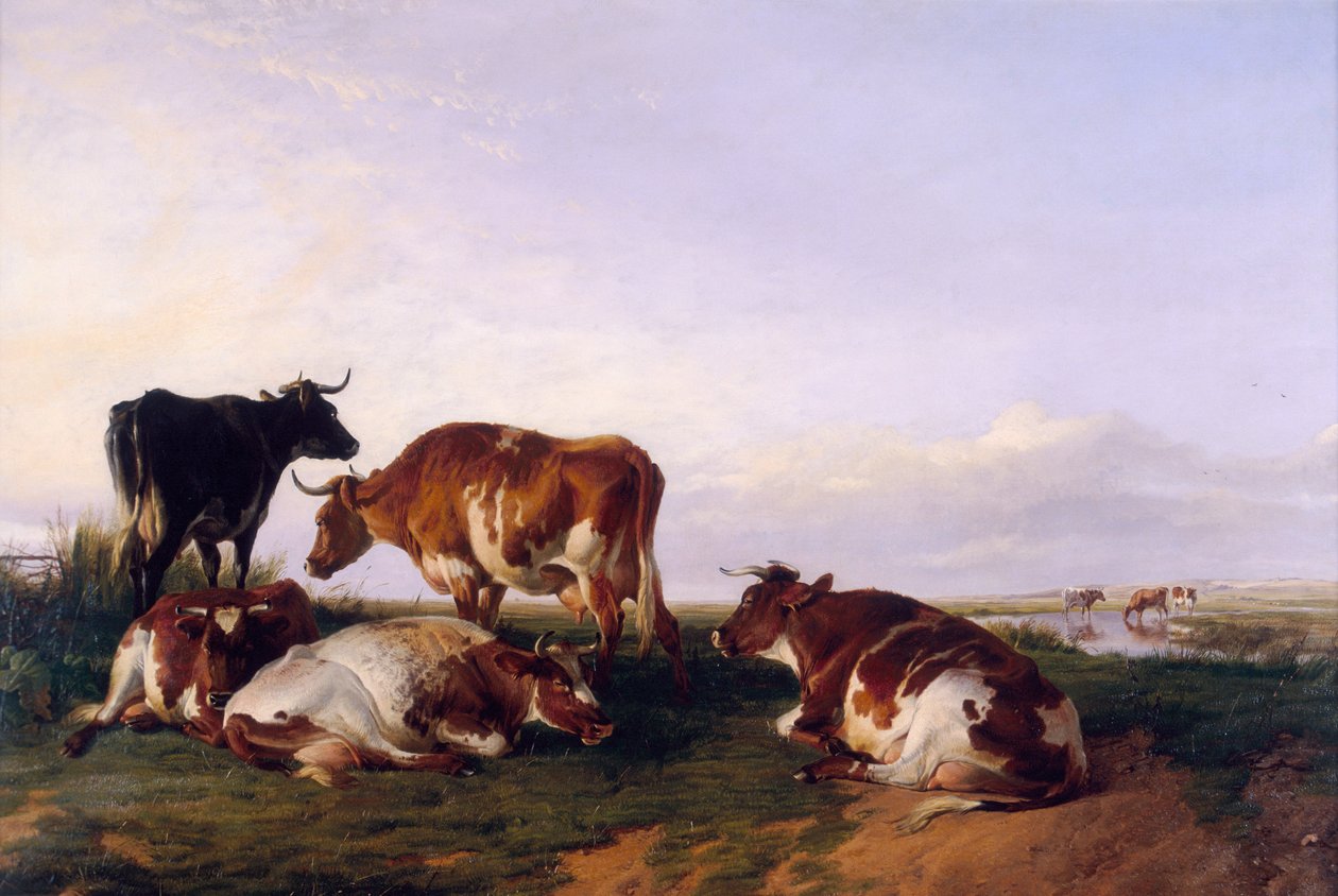 „Krajobraz i bydło”, 1868 autorstwa Thomas Sidney Cooper