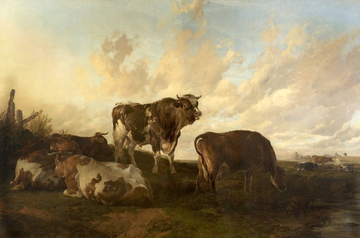 Odpoczynek na łąkach, 1851 autorstwa Thomas Sidney Cooper