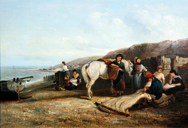 Reperowanie sieci (olej na płótnie) autorstwa Thomas Smythe