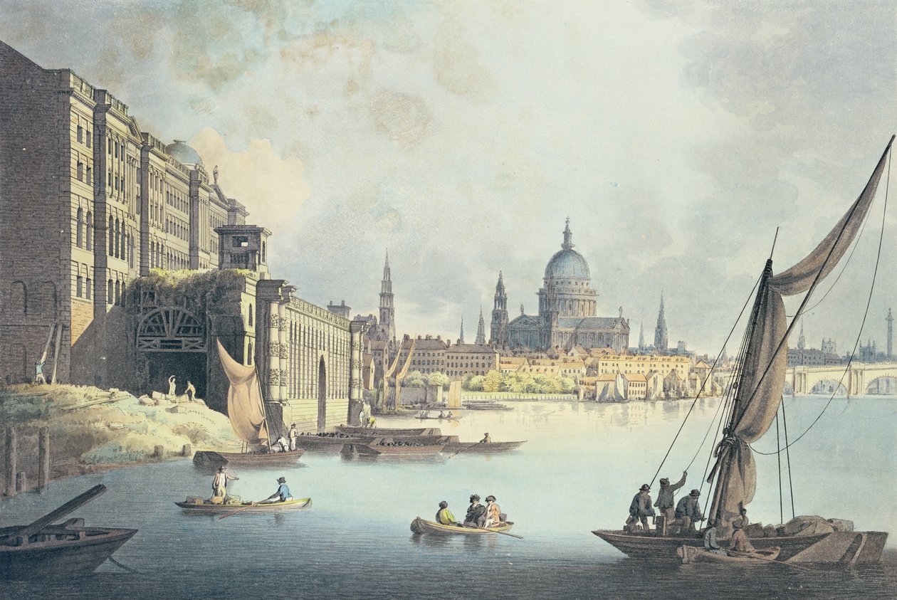 Widok Somerset House i Tamizę, 1796 autorstwa Thomas Snr. Malton