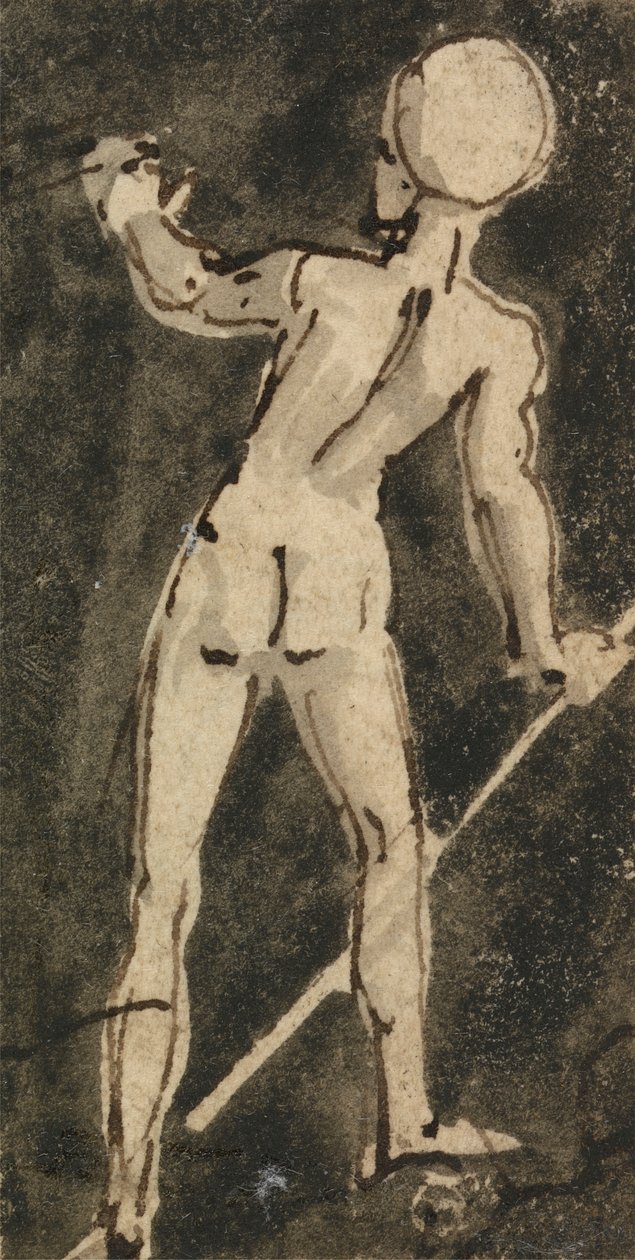 Tył nagiej postaci autorstwa Thomas Stothard
