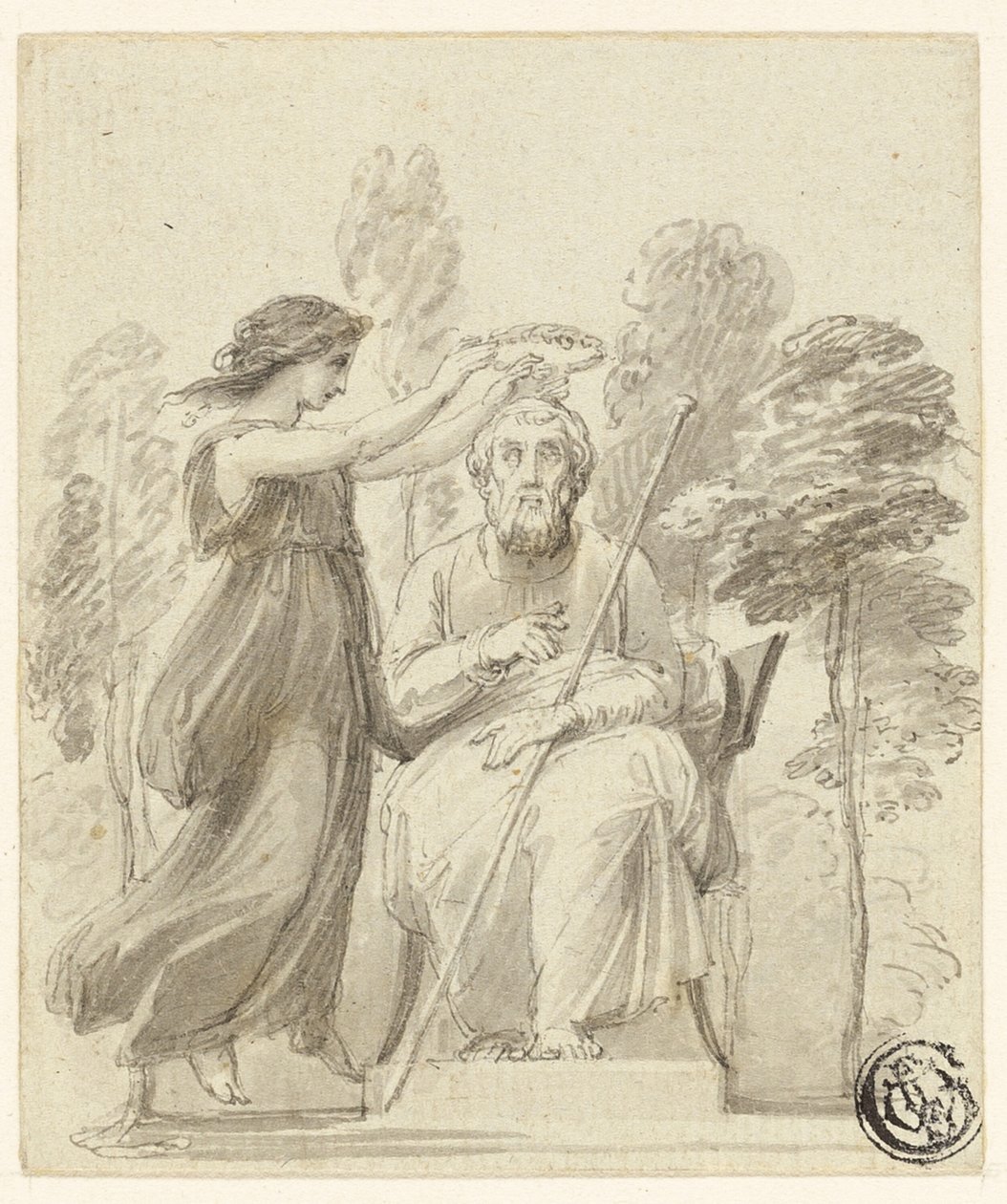 Ukoronowanie Homera autorstwa Thomas Stothard
