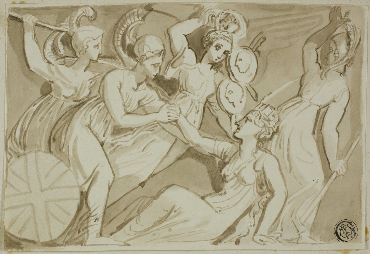 Wojowniczki przybywające z pomocą Brytanii autorstwa Thomas Stothard