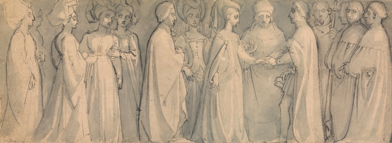 Fryz przedstawiający średniowieczny ślub autorstwa Thomas Stothard